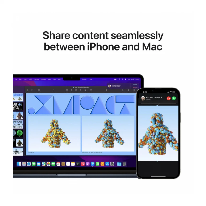 13-inčni MacBook Air M2 sa 8‑jezgarnim CPU-om, 8‑jezgarnim GPU-om, 16GB objedinjene memorije i 256GB SSD-om - Midnight (Copy)