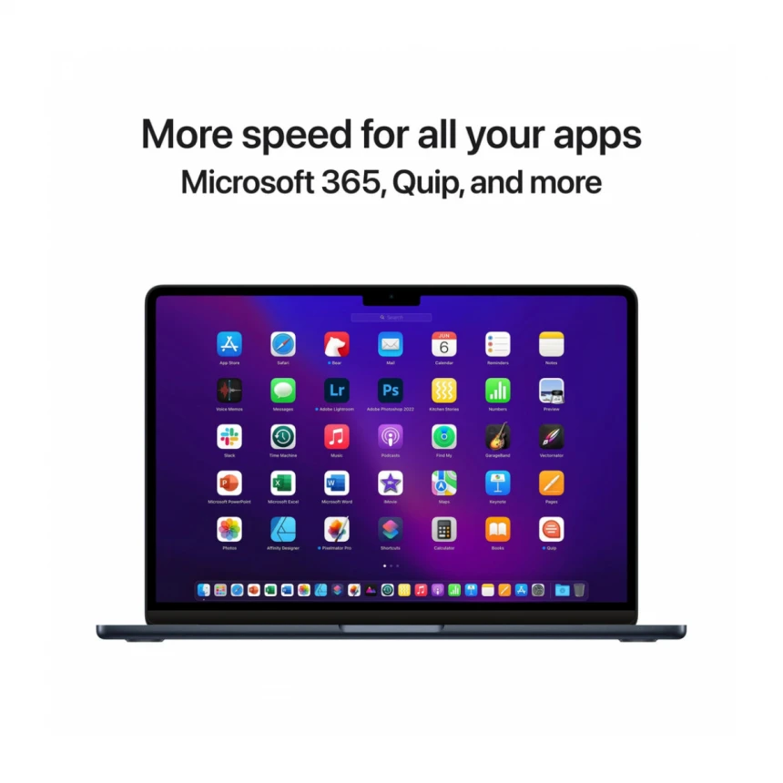 13-inčni MacBook Air M2 sa 8‑jezgarnim CPU-om, 8‑jezgarnim GPU-om, 16GB objedinjene memorije i 256GB SSD-om - Midnight (Copy)