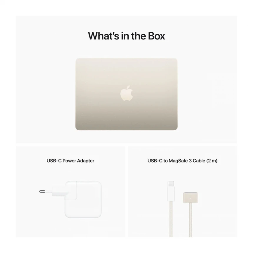 13-inčni MacBook Air M2 sa 8‑jezgarnim CPU-om, 8‑jezgarnim GPU-om, 16GB objedinjene memorije i 256GB SSD-om - Starlight (Copy)