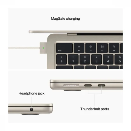 13-inčni MacBook Air M2 sa 8‑jezgarnim CPU-om, 8‑jezgarnim GPU-om, 16GB objedinjene memorije i 256GB SSD-om - Starlight (Copy)