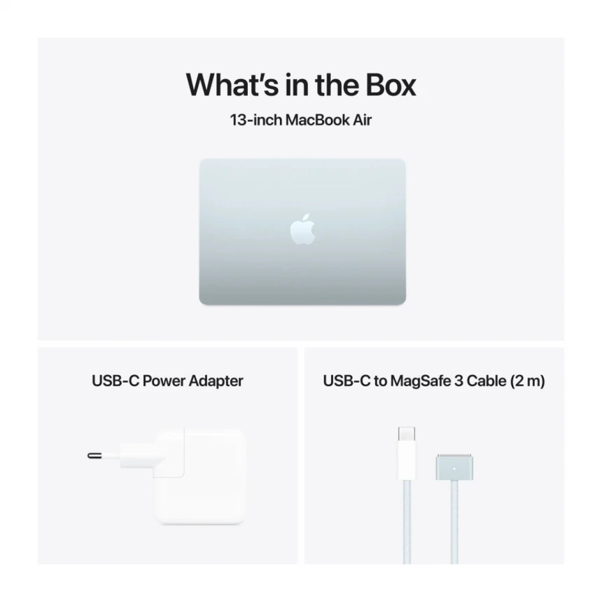 13-inčni MacBook Air M4 sa 10-jezgarnim CPU-om, 8-jezgarnim GPU-om, 16GB objedinjene memorije i 256GB SSD - Sky Blue