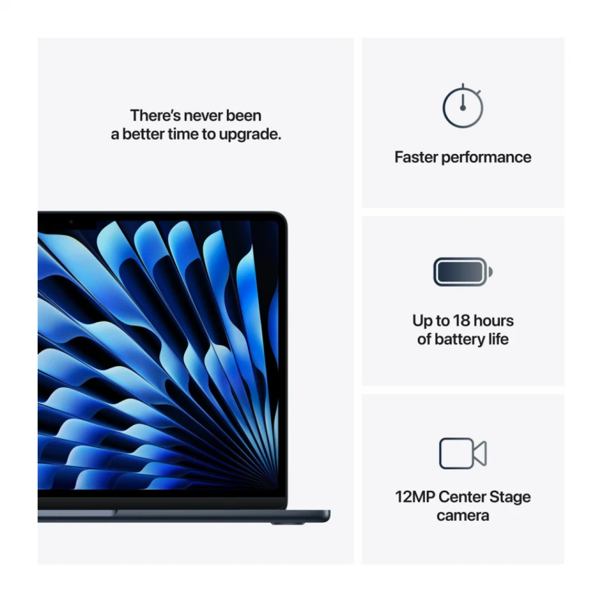 13-inčni MacBook Air M4 sa 10-jezgarnim CPU-om, 10-jezgarnim GPU-om, 16GB objedinjene memorije i 512GB SSD - Midnight