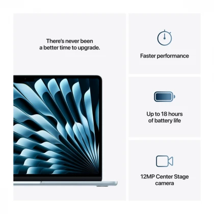 13-inčni MacBook Air M4 sa 10-jezgarnim CPU-om, 8-jezgarnim GPU-om, 16GB objedinjene memorije i 256GB SSD - Sky Blue