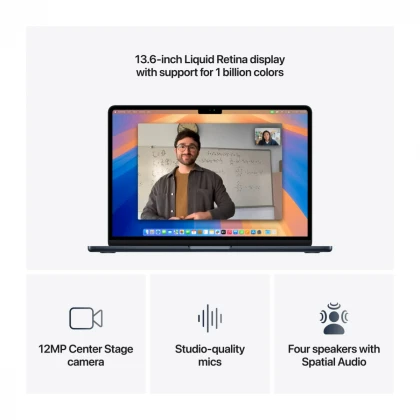 13-inčni MacBook Air M4 sa 10-jezgarnim CPU-om, 8-jezgarnim GPU-om, 16GB objedinjene memorije i 256GB SSD - Midnight