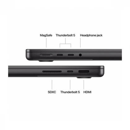 14-inčni MacBook Pro M4 Pro sa 14-jezgarnim CPU-om i 20-jezgarnim GPU-om, 24GB objedinjene memorije i 1TB SSD-om - Space Black