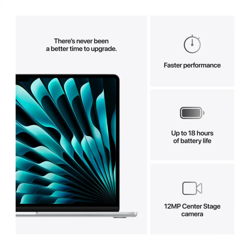 15-inčni MacBook Air M4 sa 10-jezgarnim CPU-om, 10-jezgarnim GPU-om, 16GB objedinjene memorije i 512GB SSD - Silver