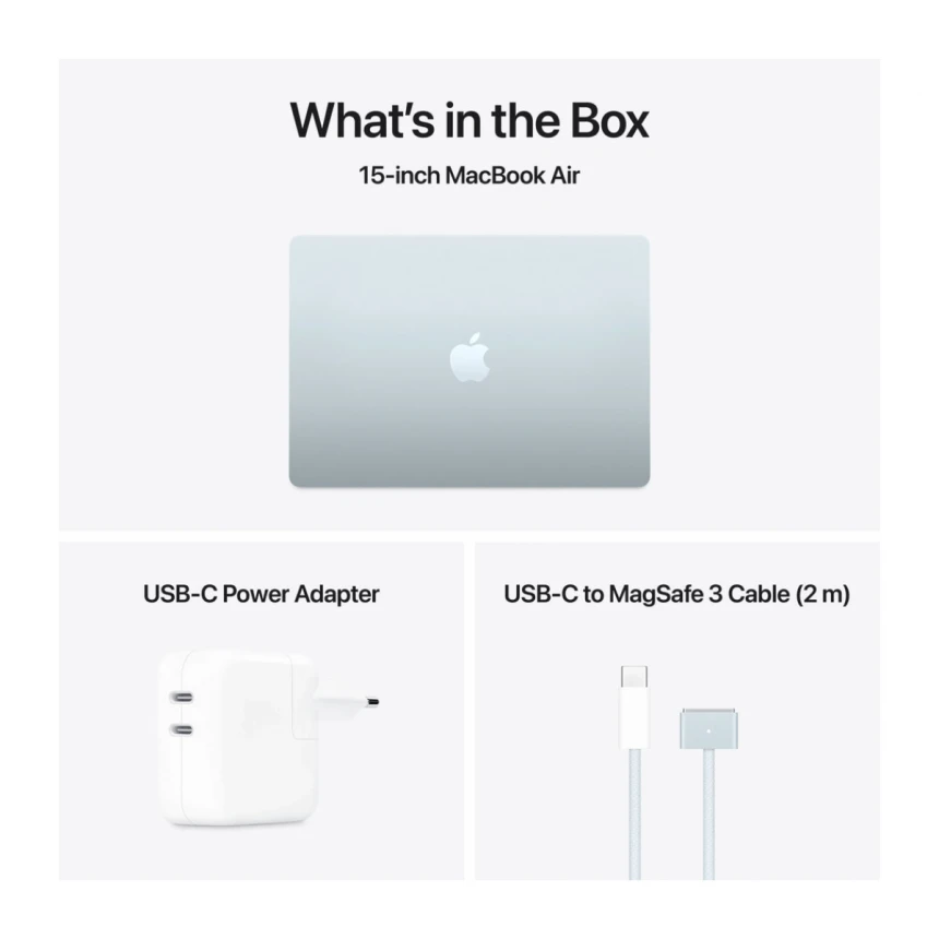 15-inčni MacBook Air M4 sa 10-jezgarnim CPU-om, 10-jezgarnim GPU-om, 24GB objedinjene memorije i 512GB SSD - Sky Blue