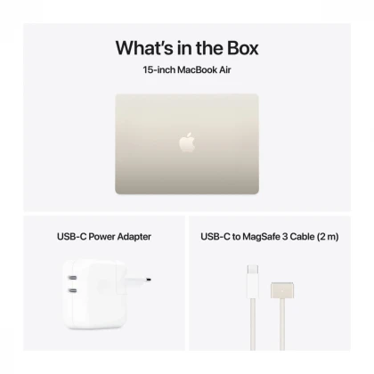 15-inčni MacBook Air M4 sa 10-jezgarnim CPU-om, 10-jezgarnim GPU-om, 24GB objedinjene memorije i 512GB SSD - Starlight