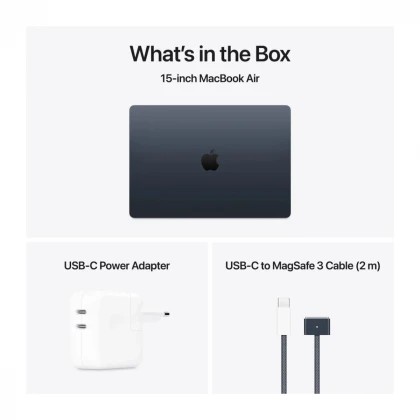 15-inčni MacBook Air M4 sa 10-jezgarnim CPU-om, 10-jezgarnim GPU-om, 16GB objedinjene memorije i 512GB SSD - Midnight