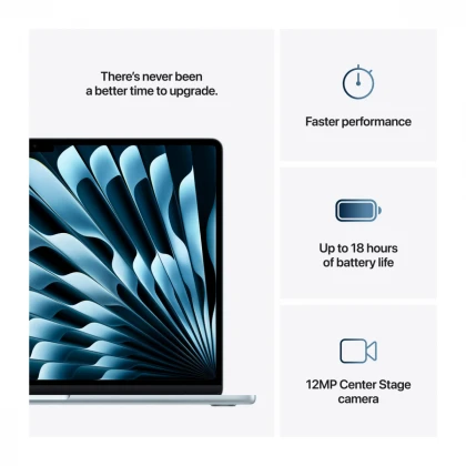 15-inčni MacBook Air M4 sa 10-jezgarnim CPU-om, 10-jezgarnim GPU-om, 24GB objedinjene memorije i 512GB SSD - Sky Blue