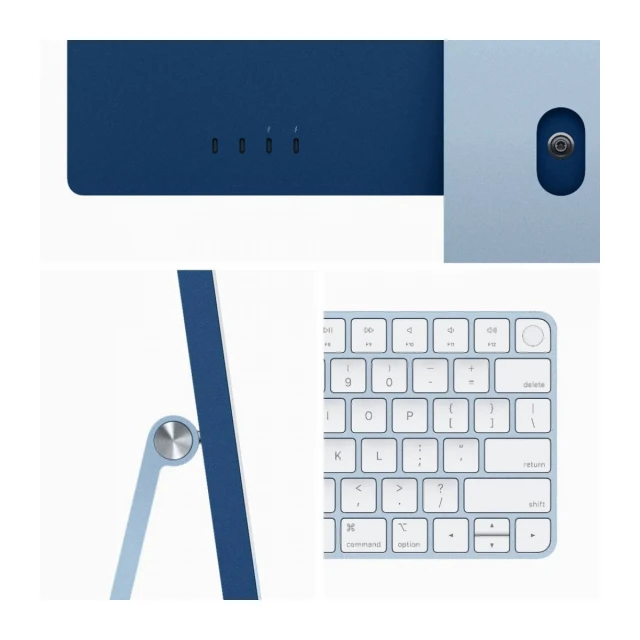 24-inčni iMac M3 sa 4,5K Retina displejom, 8-jezgarnim CPU-om, 10-jezgarnim GPU-om, 8GB objedinjene memorije i 256GB SSD-om - Blue