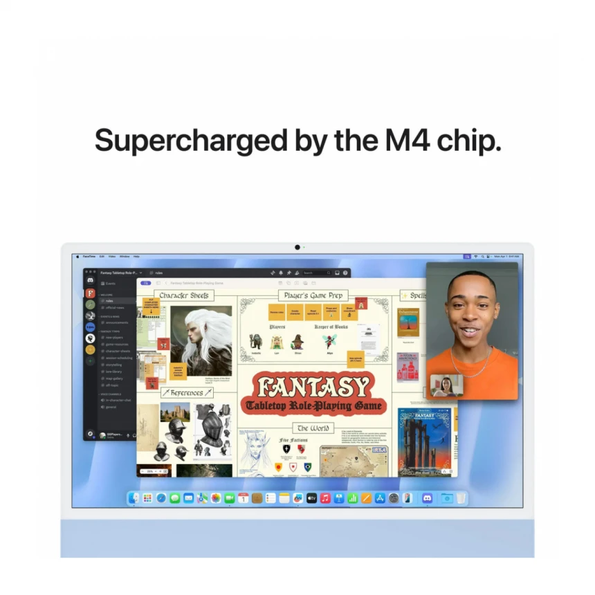 24-inčni iMac M4 sa 4,5K Retina displejom, 10-jezgarnim CPU-om, 10-jezgarnim GPU-om, 16GB objedinjene memorije i 256GB SSD - Blue