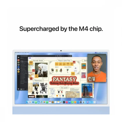24-inčni iMac M4 sa 4,5K Retina displejom, 10-jezgarnim CPU-om, 10-jezgarnim GPU-om, 16GB objedinjene memorije i 256GB SSD - Blue