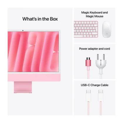 24-inčni iMac M4 sa 4,5K Retina displejom, 8-jezgarnim CPU-om, 8‑jezgarnim GPU-om, 16GB objedinjene memorije i 256GB SSD - Pink