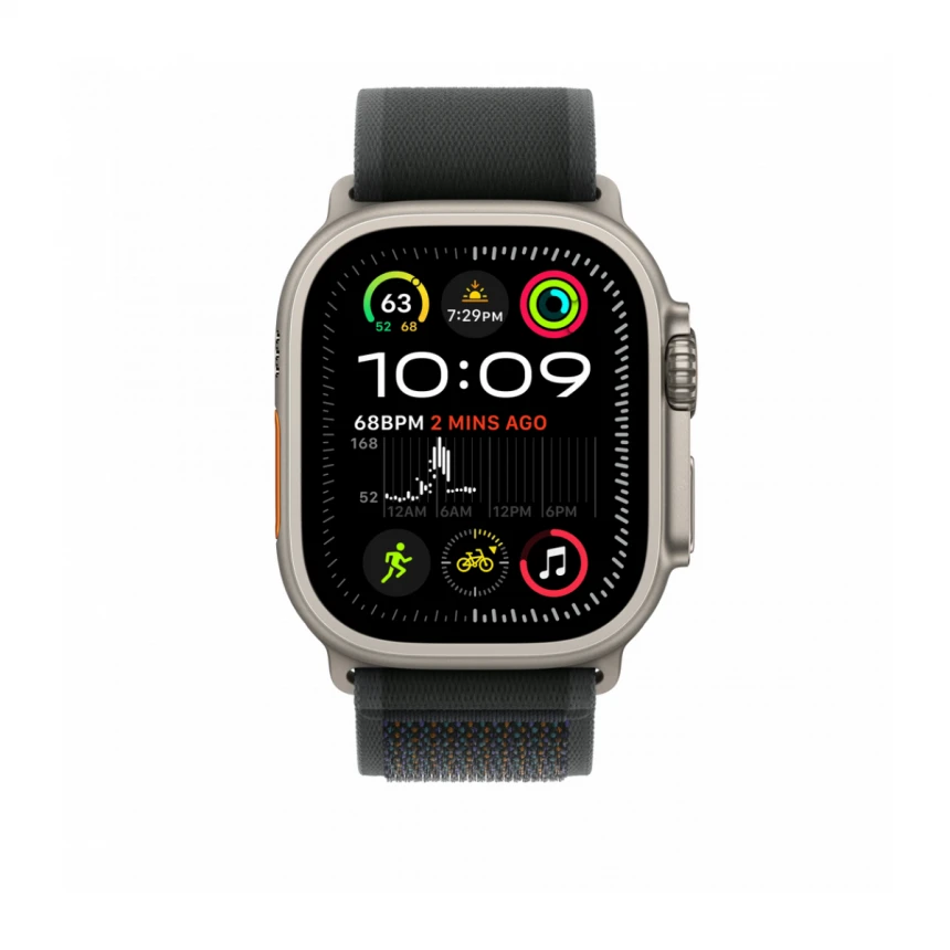 49mm Black Trail Loop - M/L - Natural Titanium Finish