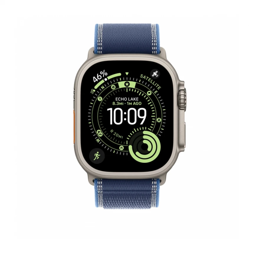 49mm Blue/Bright Blue Trail Loop – M/L - Natural Titanium Finish