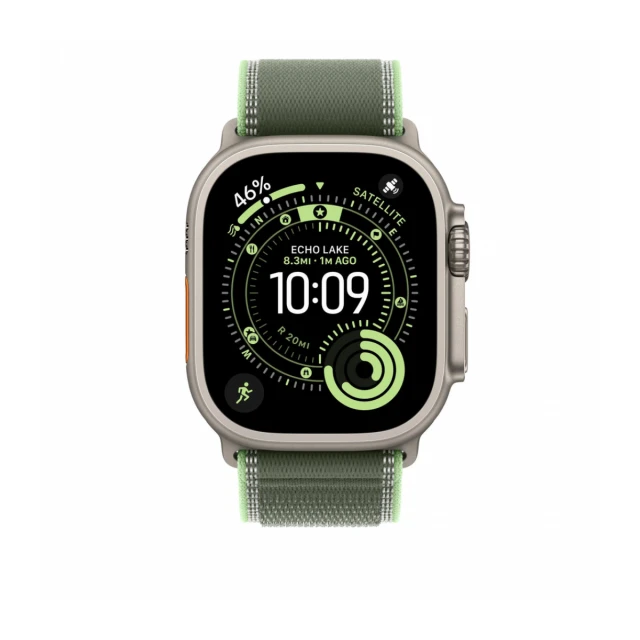 49mm Green/Neon Trail Loop – M/L - Natural Titanium Finish