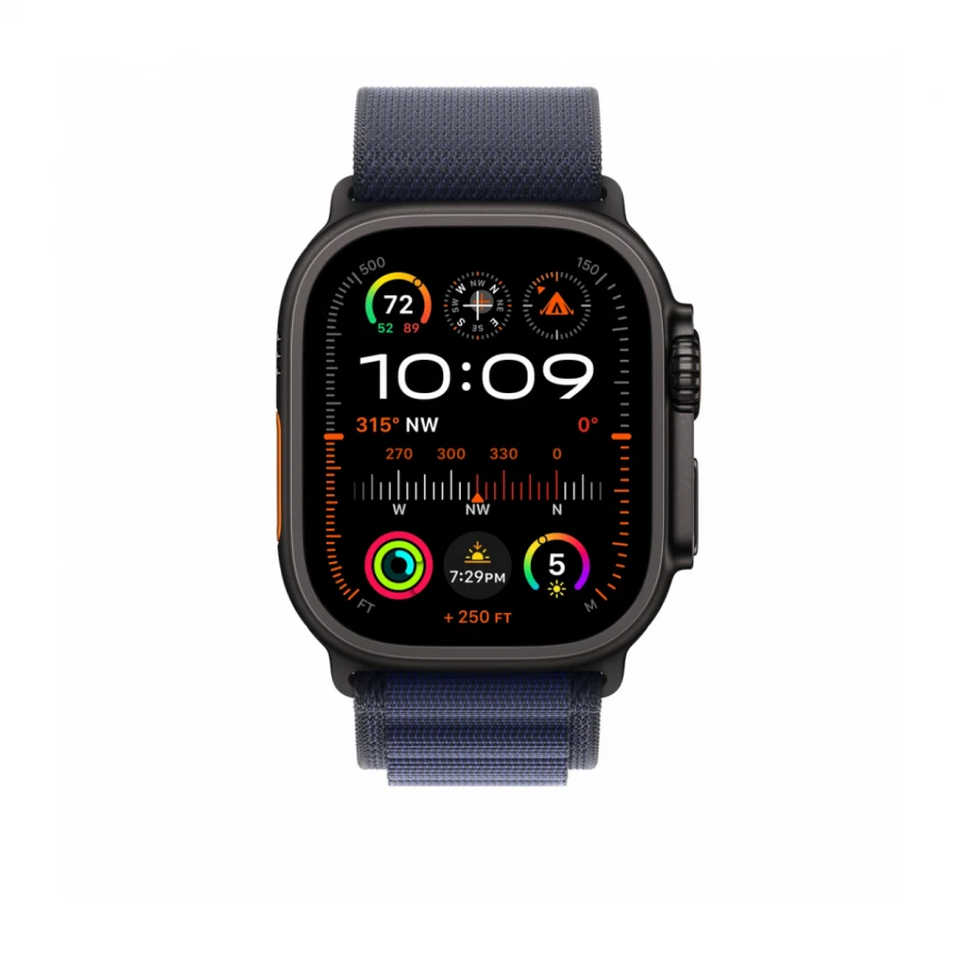 49mm Navy Alpine Loop - Small - Black Titanium Finish