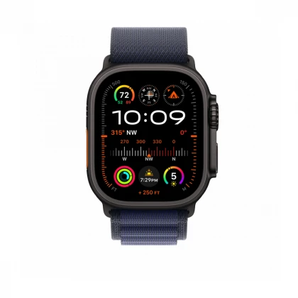 49mm Navy Alpine Loop - Small - Black Titanium Finish