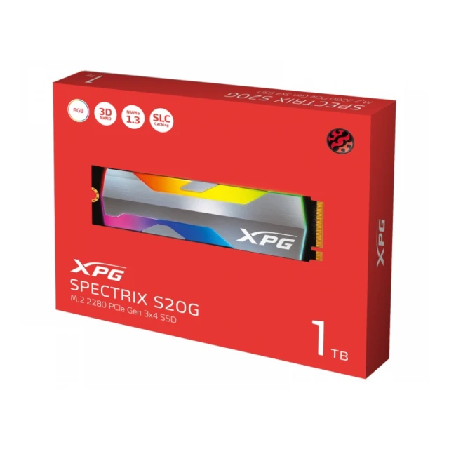 A-DATA 1TB M.2 PCIe Gen3 x4 XPG SPECTRIX S20G RGB ASPECTRIXS20G-1T-C 