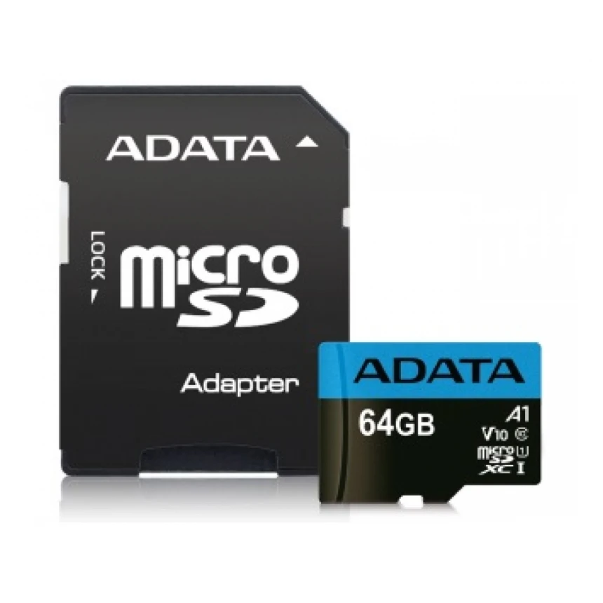 A-DATA Memorijska kartica UHS-I MicroSDXC 64GB class 10 + adapter AUSDX64GUICL10A1-RA1 