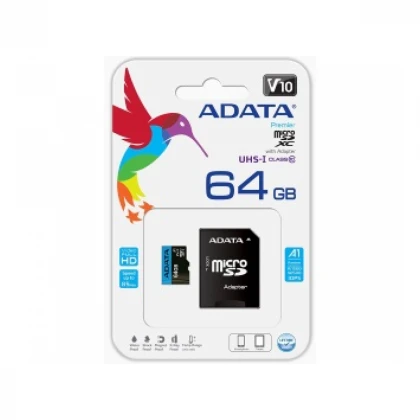 A-DATA Memorijska kartica UHS-I MicroSDXC 64GB class 10 + adapter AUSDX64GUICL10A1-RA1 