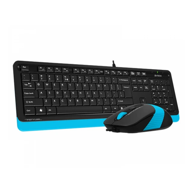 A4 TECH F1010 FSTYLER USB US plava tastatura + USB plavi miš 