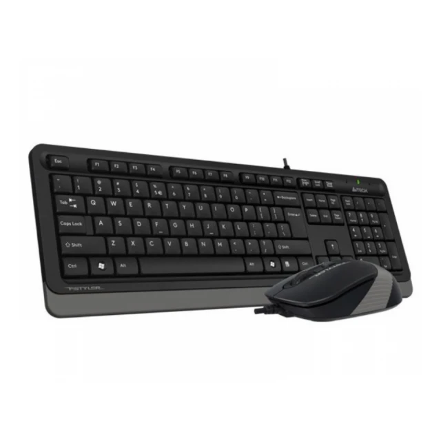 A4 TECH F1010 FSTYLER USB US siva tastatura + USB sivi miš 