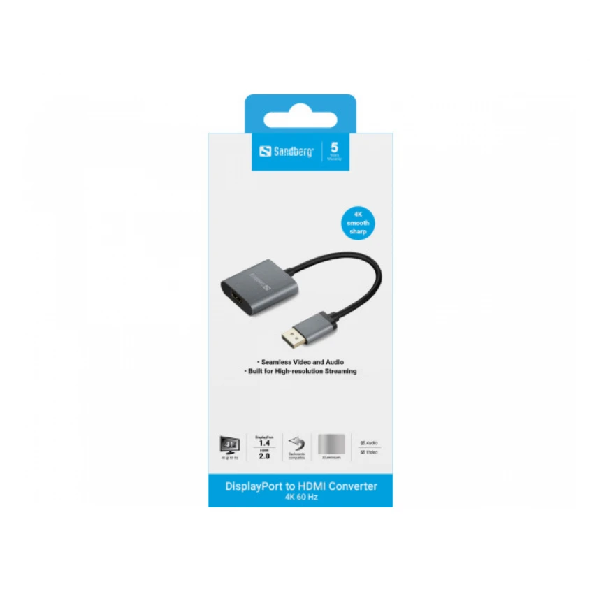 Adapter Sandberg DisplayProt 1.4- HDMI M/F 2.0 4K 509-19