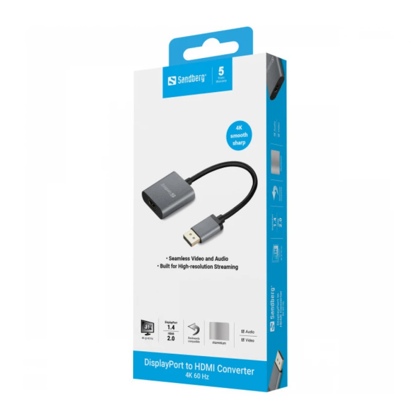 Adapter Sandberg DisplayProt 1.4- HDMI M/F 2.0 4K 509-19
