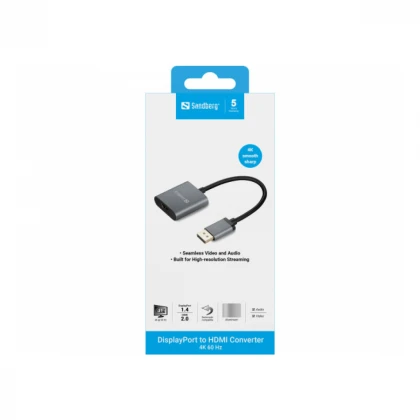 Adapter Sandberg DisplayProt 1.4- HDMI M/F 2.0 4K 509-19