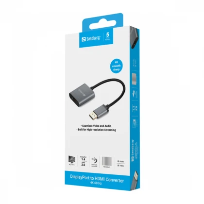 Adapter Sandberg DisplayProt 1.4- HDMI M/F 2.0 4K 509-19