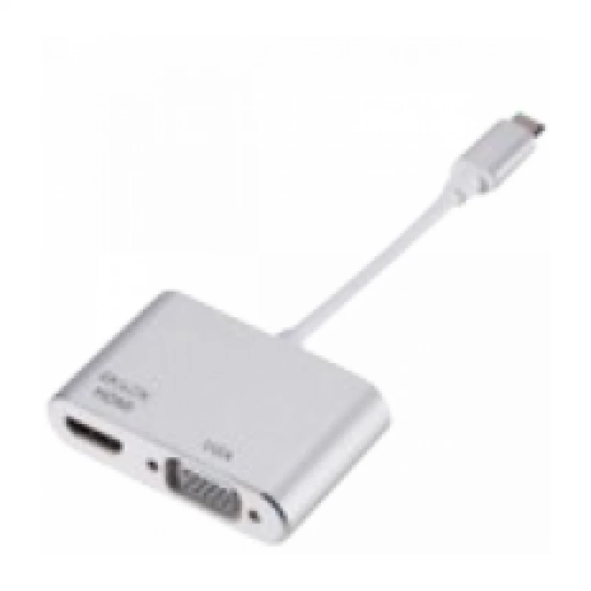 Adapter Stars Solutions USB-C na HDMI/VGA sivi