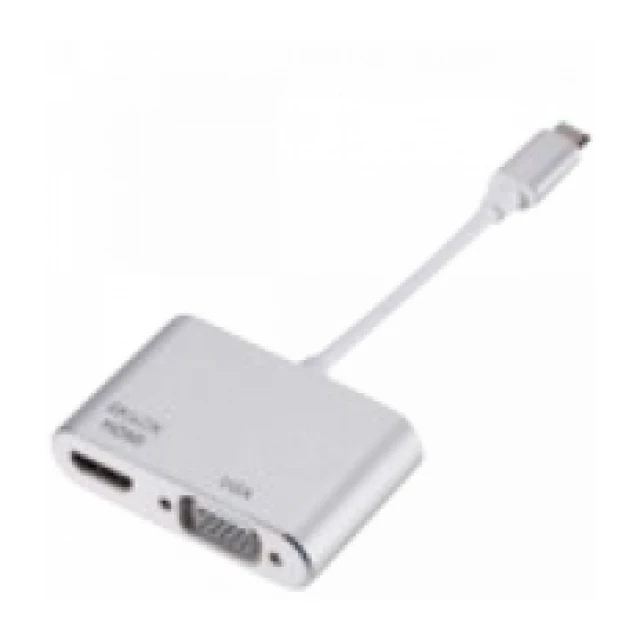 Adapter Stars Solutions USB-C na HDMI/VGA sivi