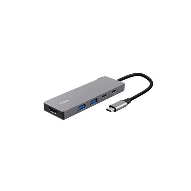 Adapter TRUST DALYX 5-IN-1 MULTIPORT/alu/siva