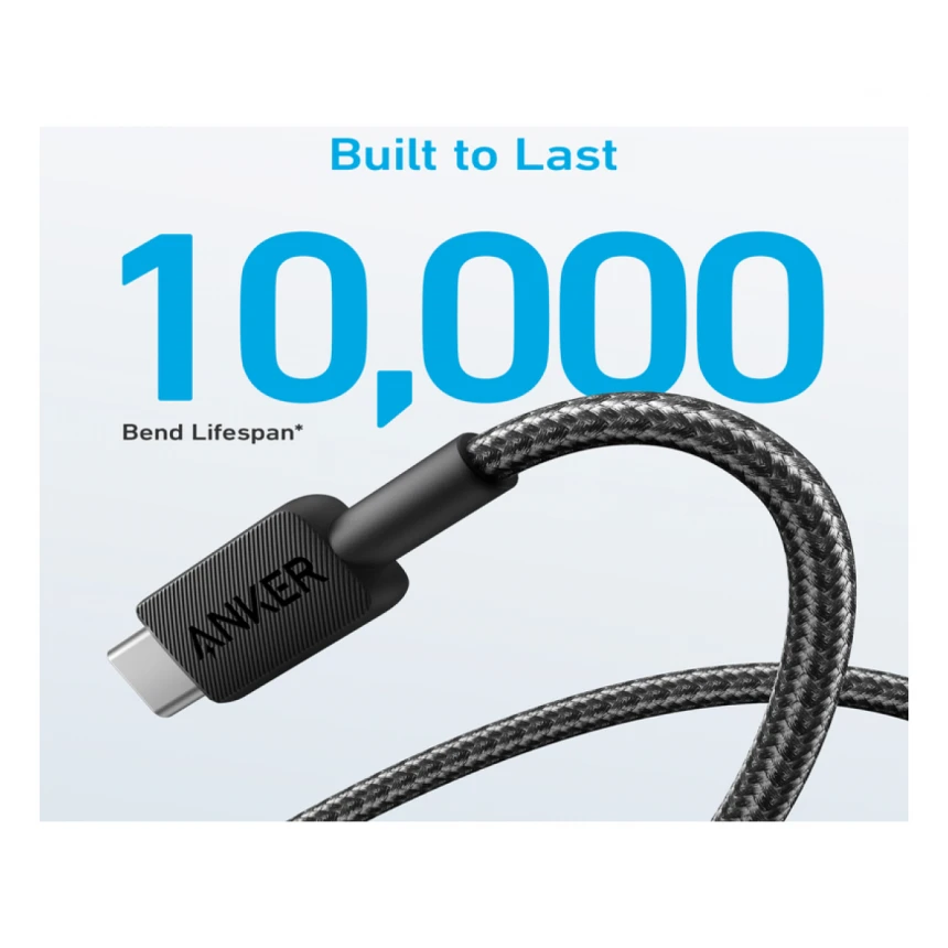 ANKER 322 USB tip-A na USB tip-C kabl M/M 1.8m, 18W, pleteni, crni