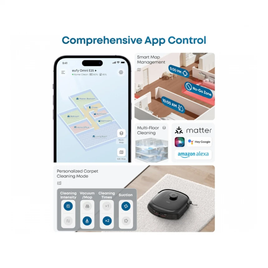 ANKER Eufy Omni E25 HydroJet Robot Usisivač sa bazom crni 