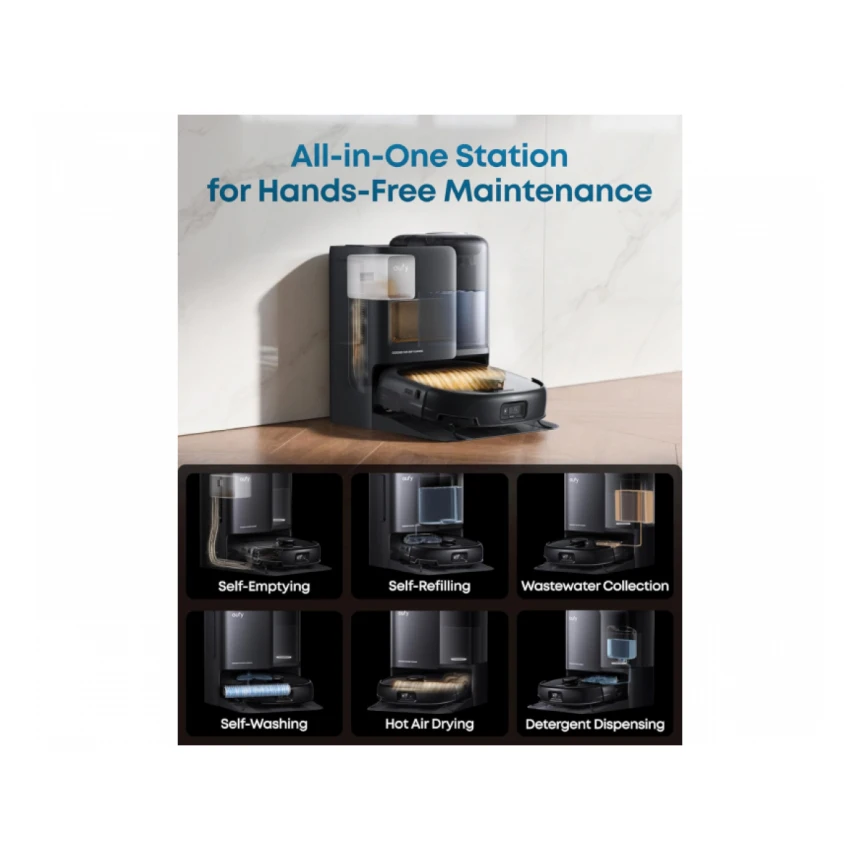 ANKER Eufy Omni E25 HydroJet Robot Usisivač sa bazom crni 