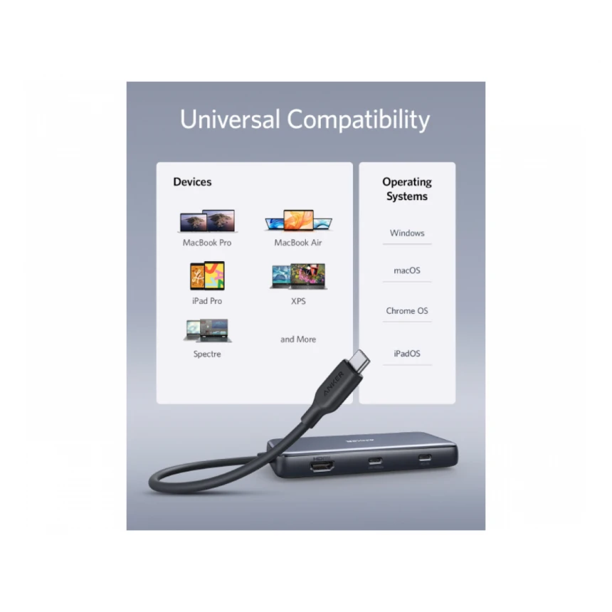 ANKER USB-C Data Hub 8u1 10Gbps crni