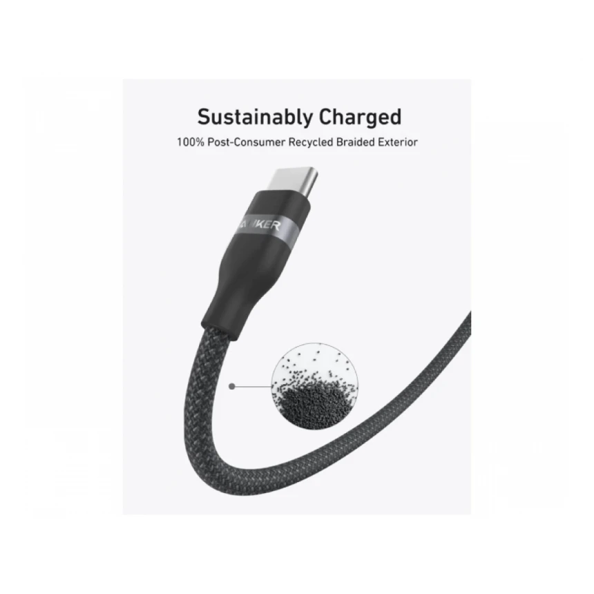 ANKER USB tip-C kabl M/M 0.9m, za Super brzo punjenje 240W/480Mbps, pleteni, crni