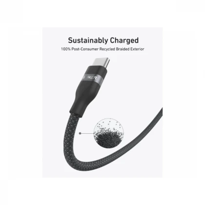 ANKER USB tip-C kabl M/M 0.9m, za Super brzo punjenje 240W/480Mbps, pleteni, crni 