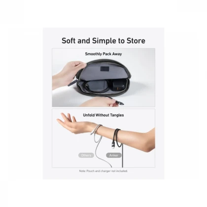 ANKER USB tip-C kabl M/M 0.9m, za Super brzo punjenje 240W/480Mbps, pleteni, crni 