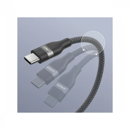 ANKER USB tip-C kabl M/M 0.9m, za Super brzo punjenje 240W/480Mbps, pleteni, crni 