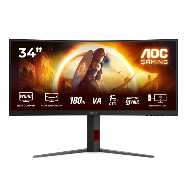 AOC 34 inča CU34G4 UWQHD 3440x1440 Fast VA 180 Hz zakrivljeni gaming monitor 