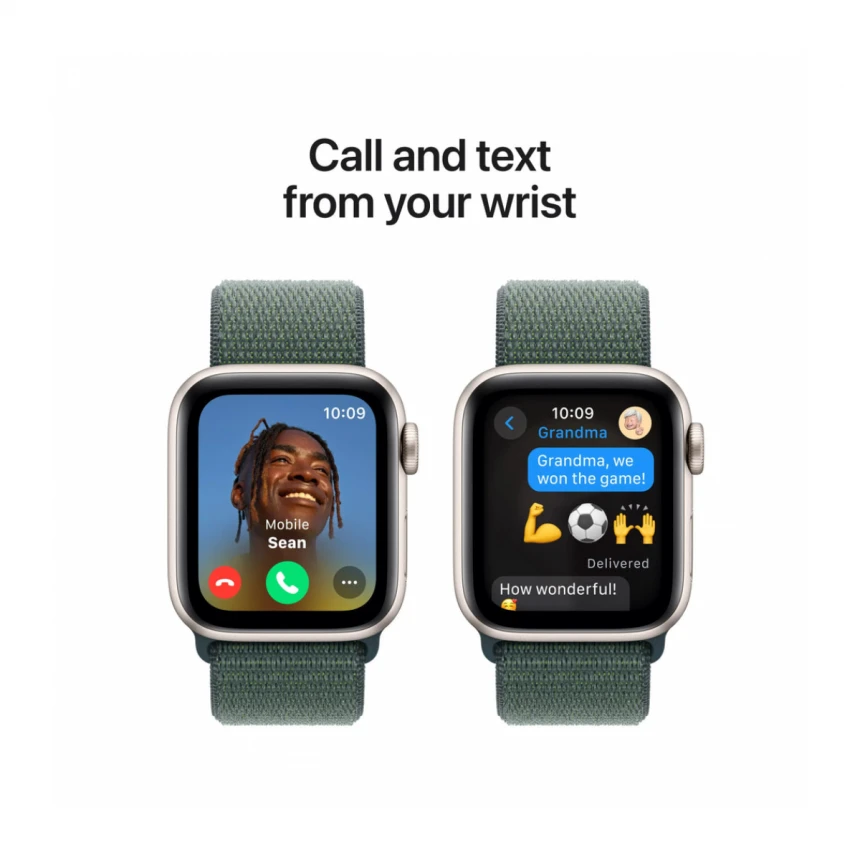 Apple Watch SE GPS 40mm Starlight Aluminium Case with Lake Green Sport Loop