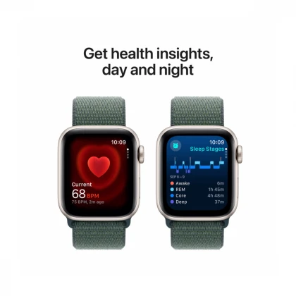 Apple Watch SE GPS 40mm Starlight Aluminium Case with Lake Green Sport Loop