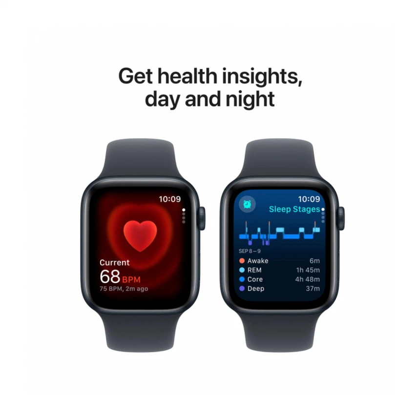 Apple Watch SE GPS 44mm Midnight Aluminium Case with Midnight Sport Band - S/M