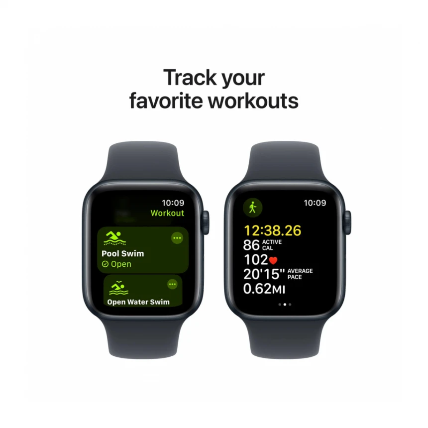 Apple Watch SE GPS 44mm Midnight Aluminium Case with Midnight Sport Band - S/M