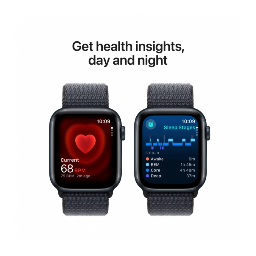 Apple Watch SE GPS 44mm Midnight Aluminium Case with Ink Sport Loop