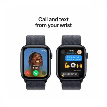 Apple Watch SE GPS 44mm Midnight Aluminium Case with Ink Sport Loop